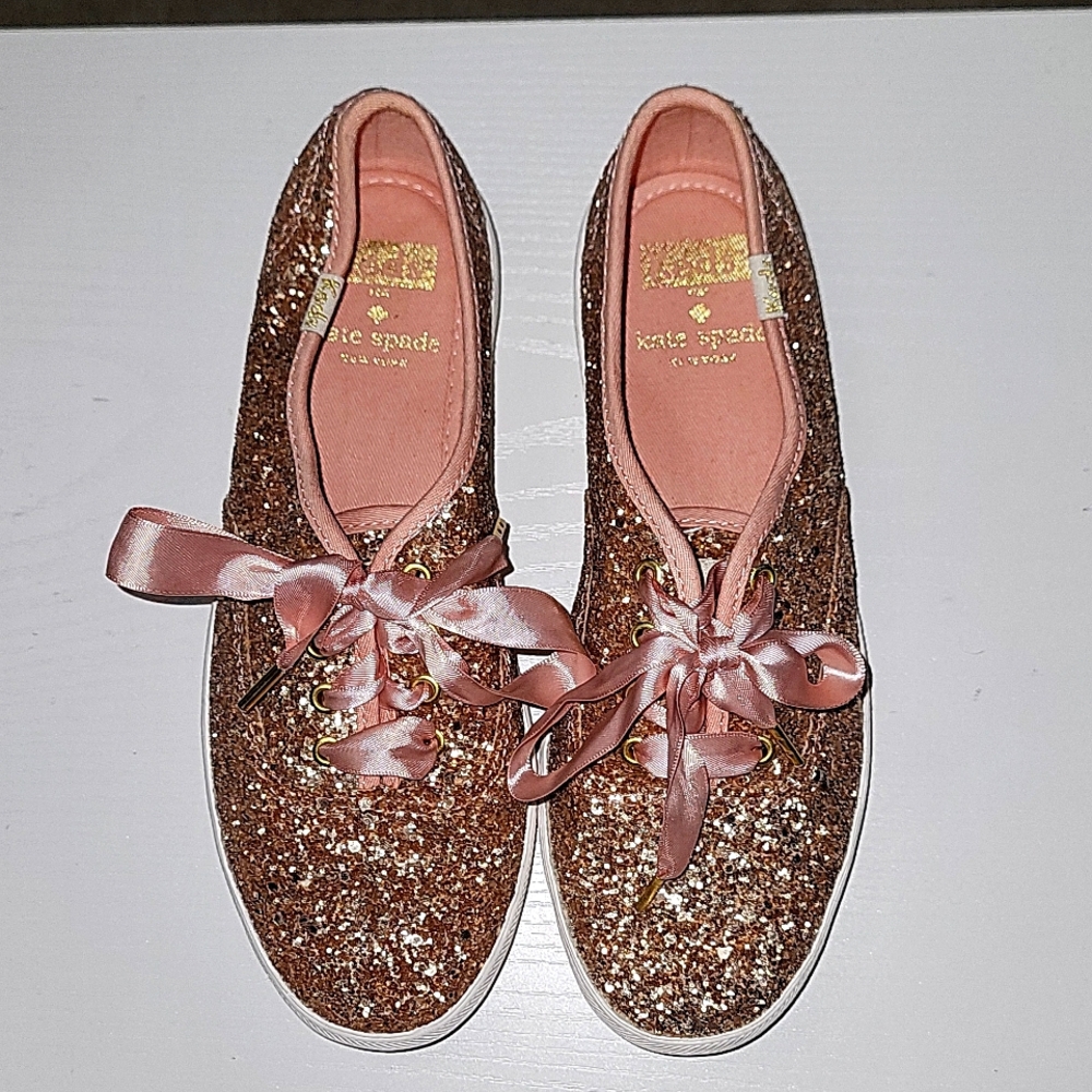 Kate Spade  x Keds Glitter Sneakers Pink Size 5. NEW WITHOUT TAG